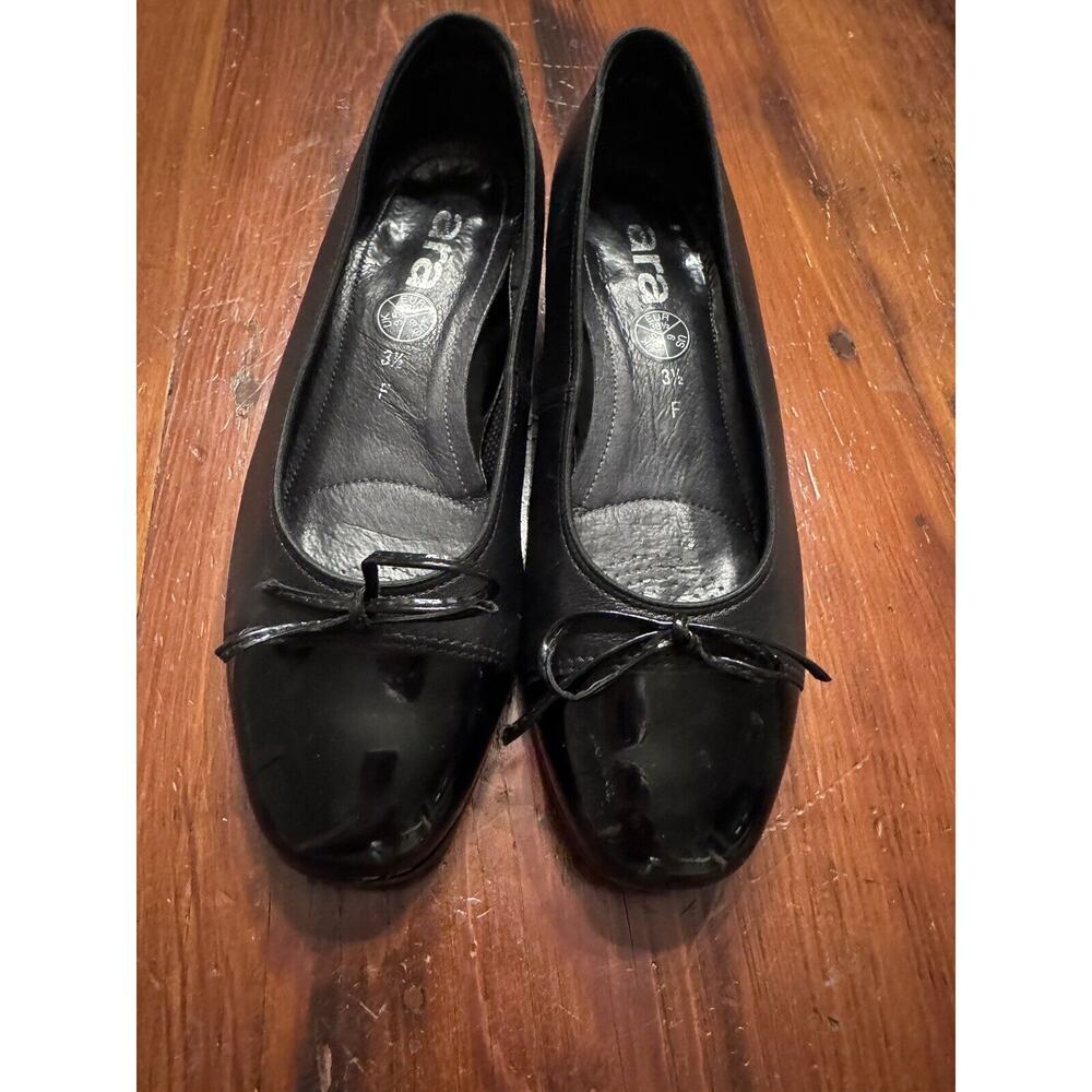Ara Belinda Cap Toe Ballet Flats Black Women’s Size 6 Orig $170